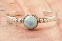 Artie Yellowhorse Genuine Golden Hills Turquoise Sterling Silver Bracelet